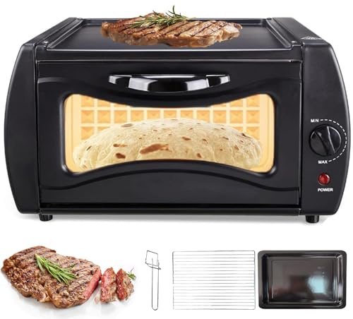 15L Tandoor Oven - Roti Chapati Maker & Naan Bread Machine, Electric Pizza Oven with Baking Tray, Grill Net & Tongs