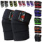 Rodilleras para levantamiento de pesas, culturismo, gimnasio, entrenamiento, apoyo para piernas, correas de muñeca, color negro