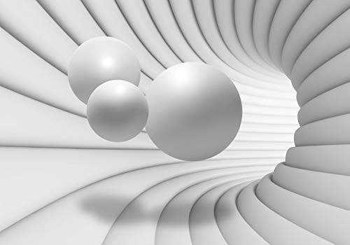decomonkey Fototapete 3d Effekt Abstrakt 350x256 cm XXL Design Tapete Fototapeten Vlies Tapeten Wandtapete Vliestapete moderne Wandbild Wand Schlafzimmer Wohnzimmer Kugeln Abstrakt