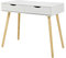 SoBuy Table Bureau avec 2 Tiroirs Petit Bureau avec Rangement Desk Multifonctionnel pour Ordinateur et Chambre Blanc Naturel 90x45x77cm FWT40-WN