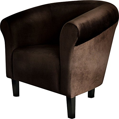 FORTISLINE Clubsessel Loungesessel Cocktailsessel Monaco 2 Plüsch Braun W364 21