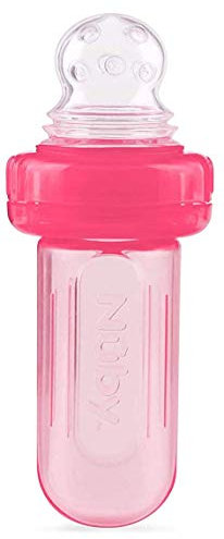 Nuby EZ Squee-Z Silikon-Spender für Babynahrung, selbstfütterend, Rosa