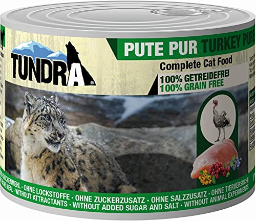Tundra Katzenfutter Pute Pur, Nassfutter - Getreidefrei (6 x 200g)