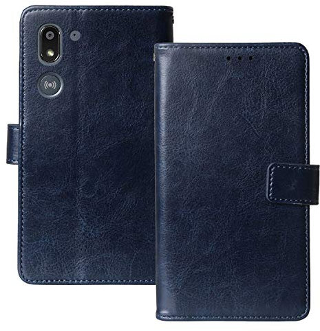 Lankashi Stand Premium Retro Business Flip Leather Case Protector Bumper For Doro 8050 5.7 TPU Silicone Protection Phone Cover Skin Folio Book Card Slot Wallet Magnetic（Dark Blue）