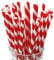 250 X Disposable Straws Paper Straws Stripy Straws Eco Friendly Biodegradable Cocktail Drinking Straws 8 - Choose Color (RED)