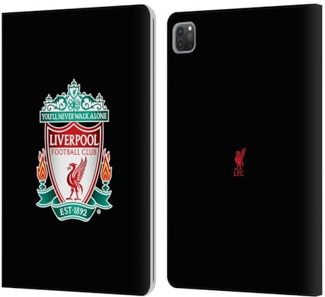 Head Case Designs Offizielle Liverpool Football Club Schwarz 1 Crest 1 Leder Brieftaschen Handyhülle Hülle Huelle kompatibel mit Apple iPad Pro 11 2020/2021 / 2022