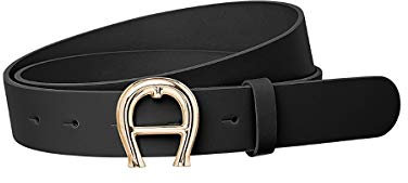 Aigner Logogürtel Gold 125480, Schwarz-85 cm