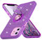 wisdompro Glitter Case for iPhone 11, Cute Bling Sparkle Protective Case with Ring Kickstand, Women Girls Phone Case for iPhone 11 (6.1 Inch) - Purple