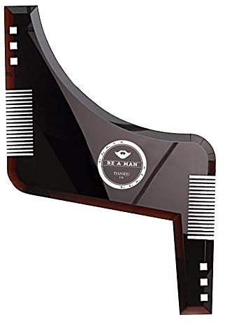 THETAG Bartschablonen,Bart Schablone Bartformen für Kinnbart Koteletten Hals, Bartkamm Styling Tool Symmetrische Bartschablonen und Kontur der Bartlinie