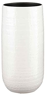 Mica Decorations Deko Vase Floyd rund weiß Keramik - H 50 x Ø 25 cm - Bodenvase
