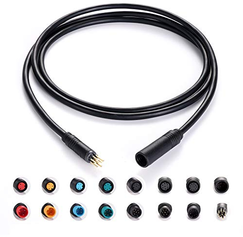 baluoqi Cavo di prolunga 9 pin impermeabile maschio femmina a maschio per bicicletta elettrica luce/gas/ebrake/display ebike estendere filo (150 cm)