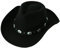 Lanzom Damen Herren Filz breite Krempe Western Cowboy Hüte Gürtelschnalle Panama Hut, Schwarz, Medium