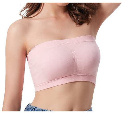 Daysskk Bandeau - Reggiseno da donna, taglia grande, S-3Xl a fascia senza spalline, con reggiseno imbottito, Colore: rosa., M