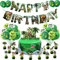 44 Stück Dinosaurier Geburstagdeko Kit, Dino Luftballons Geburtstag, Dinosaurier Geburtstagsbanner, Dinosaurier Cupcake Topper, Kindergeburtstag Deko Dino
