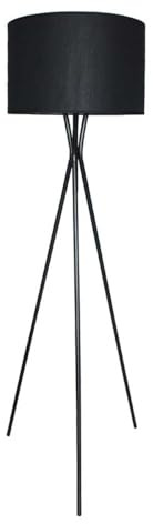 Lumisky Stehleuchte Dreifuß NOELIE BLACK Stoffschirm schwarz und Metallfuß mit E27-Fassung H150cm