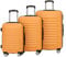 BEIBYE Zwillingsrollen Reisekoffer Koffer Trolleys Hartschale M-L-XL-Set (Orangen, Set)