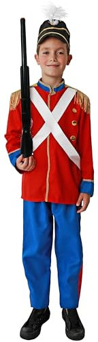 Gojoy shop- Disfraz de Soldadito de Plomo para Niños Carnaval Halloween (Contiene:Difraces Completo y Mochila de Cuerdas.4 Tallas Diferentes.) (10-12 años, soldadito)