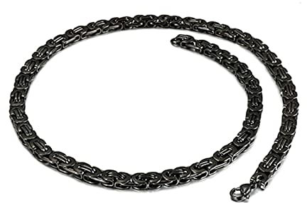 ANAZOZ Kette Ohne Anhänger Herren Edelstahl 50 cm, Halskette für Männer Hip Hop Königskette 8mm Breit Schwarz