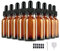 YBCPACK 24 Stück Pipettenflasche 30ml mit Glaspipette, 24 Etiketten, 1 Stift, 4 Trichter, Braunglas Tropfflasche für ätherische Ölmischungen, Parfüms, Aromatherapie und Chemielabor-Dropper Bottle