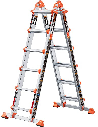 LANBITOU Ladder A Frame Extension 22Ft Multi Position for Home 330lbs