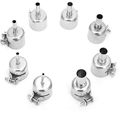 8-teiliges Edelstahl-Heißluftpistolen-Düsen-Set, 3-12 mm, kompatibel mit 850 852 950 Modellen, Heißluftlöten Düsen für Lötpistole Reparaturwerkzeug