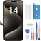 LL TRADER Pantalla para iPhone 14 LCD de 6,1 pulgadas, pantalla de repuesto FHD, pantalla táctil 3D, marco digitalizador táctil, montaje y kits de reparación (modelos A2649, A2881, A2882, A2883,