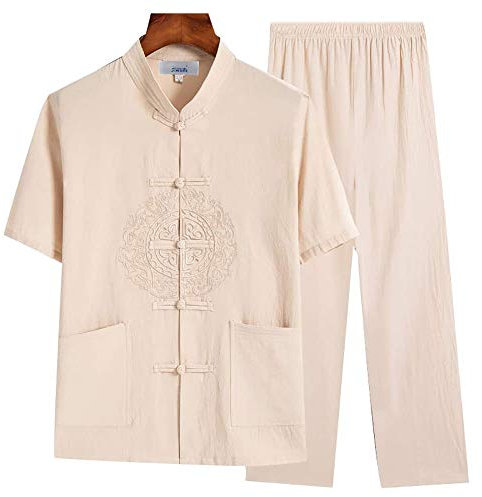 Tai Chi-Kleidung, bedruckt, für Herren, Damen, Jungen, Damen, traditionelle chinesische Kampfkunst, Wing Chun, Boxen, Karate, Leinen, Taekwondo-Kleidung, Geschenk (B 3XL) (BL)