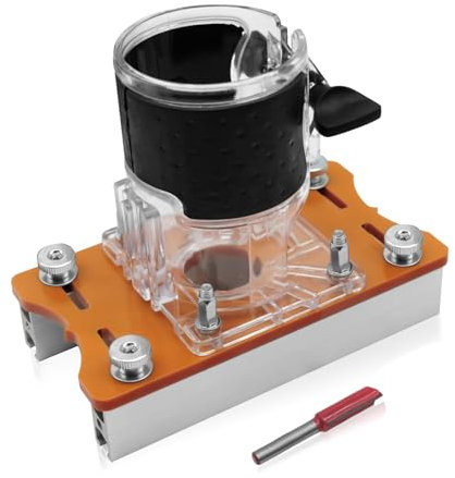 2 in 1 Fresatrice Verticale Legno Piastra di Base Set, Lega di Alluminio Rifilatore Piastra di Base, Cesto di Fresatura Piastra di Base per Trimmer da 65 MM, Fresatrice per Legno Piastra di Base