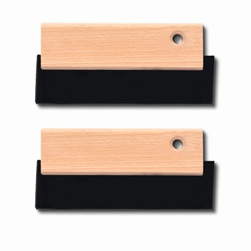 ToolSpace Lot de 2 spatules en caoutchouc 150 mm Spatule à carrelage Gomme à joint manche bois - Gomme à joint - Outils pour faïence Gomme à joint truelle caoutchouc Travail ergonomique