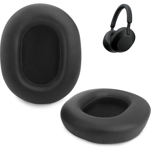 1000 x M5 Ersatz-Ohrpolster, kompatibel mit Sony WH-1000XM5, Ohrpolster für WH 1000XM5 Over-Ear-Kopfhörer, weiches Protein-Leder, hervorragende Geräuschisolierung, Memory-Schaum