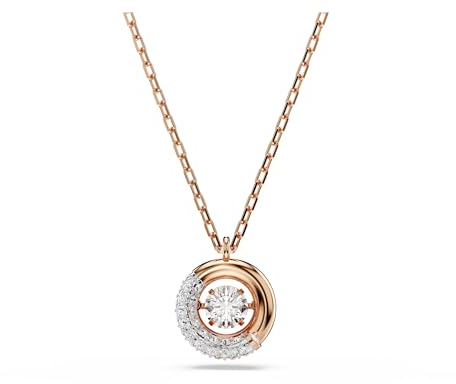 Swarovski Pendentif Dextera, Taille ronde, Blanc, Placage de ton or rosé