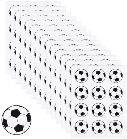 180pcs Waterproof Soccer Stickers, Self Adhesive Football Soccer Decal for Scrapbooking Water Bottles Sports Ball Stickers Party Favor Reward Pride Stickers for Kids Boys Party Decorations