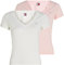 Tommy Jeans Femme Tjw 2pack V-Neck Tee Dw0dw21367 T-Shirt S/S, Multi (Ecru/Precious Pink), M EU