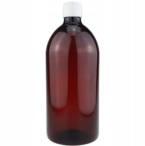 PURE CHEMICAL - Laborflasche 1L - Braun Flasche Pharmabehälter Pet - Leerflasche aus Kunststoff - Apothekerflasche für Ätherische Öl - Parfümöle - Aromatherapie - Düfte - Flüssigk