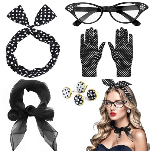 5TLG Rockabilly Accessoires,Rockabilly Accessoires Damen,50er Jahre Damen Kleid Zubehör,50er Jahre Damen Kleid Zubehör,5TLG Rockabilly Accessoires,Rockabilly Accessoires 50er Jahre
