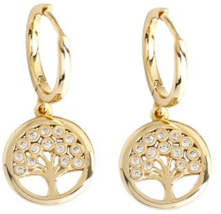Yardenfun Boucles Doreilles En S925 Motif Arbre De Vie Et Diamant Élégantes Et Tendance Pour Femme Petite Amie Ou Épouse
