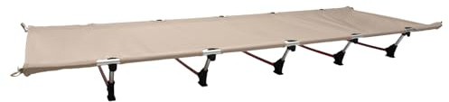 OMGGYER Feldbett Klappbar Campingbett Tragbar Klappbett Campingliege Faltbar Leicht Camping Bett Stabil Angelliege für Camping, Outdoor & Unterwegs mit Tasche (Khaki)