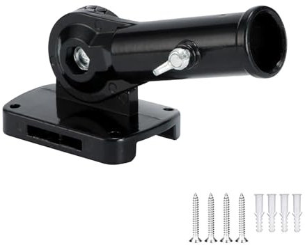YMWALK Support de Mât de Drapeau Extérieur, Ensemble de Supports Mural Réglables en Alliage d'Aluminium, Antirouille et Résistants, Support de Montage Multi-Positions pour Drapeau (Black)