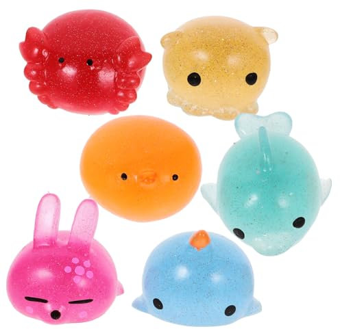 Alasum 6st Prise Musik Kinder Quetschbares Spielzeug Kawaii Sensorisches Spielzeug Tierspielzeug Mini-stressbälle Meerestier-sensorspielzeug Delphin-Modell-Spielzeug Süße Spielzeuge