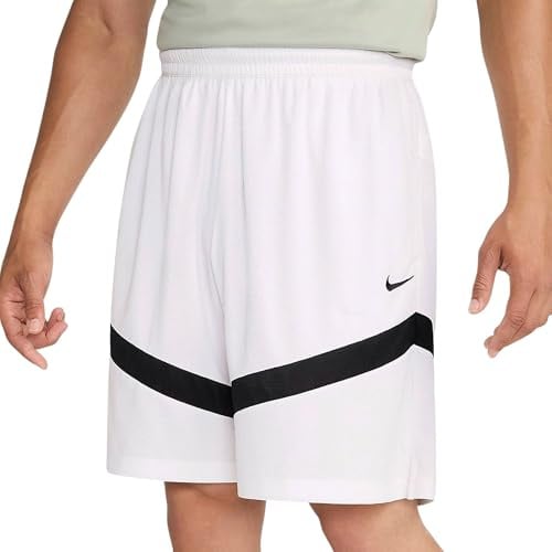 NIKE Dri-FIT Icon 8 Inch Herren Basketball Shorts Farbe: Weiß/Schwarz (102); Größe: M