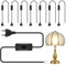 8 cables de alimentación con enchufe e interruptor, 1,80 m, color negro, cable de conexión con enchufe europeo, H03VVH2-F2 x 0,75 mm², para lámparas, lámparas y bombillas