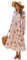 R.Vivimos Robe longue décontractée rétro bohème à manches longues et col en V boutonnée pour femme, Blanc/rose poudré, S