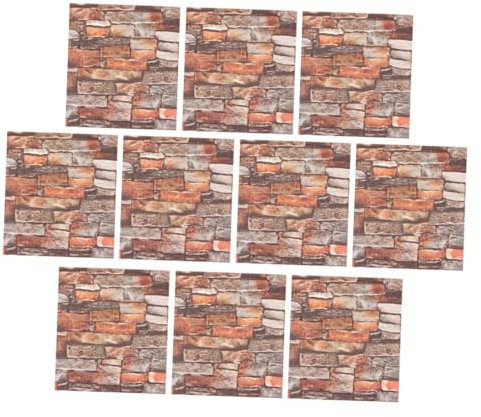 iplusmile Lot De 10 Carreaux De Sol Imitation Pierre Imitation Pierre Décoration Murale Imitation Pierre Imitation Pierre 3D Décoration Murale Mousse Xpe Marron