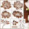 JSRQT 7Pcs Large Flower Stencils for Painting on Wood Walls Furniture Fabrics,Reusable Floral Leaf Stencil Drawing Templates for Garden Fence DIY Home Decor 10 x 12 Inches