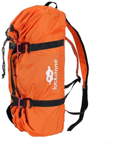 Solución de almacenamiento compacta y ligera para cuerda de escalada con correas ajustables para mochila para aventureros (naranja)