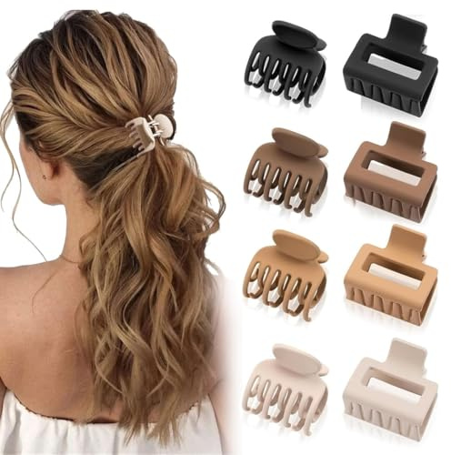 OUDQFCJ 8 pezzi di fermagli per capelli da donna, antiscivolo, per capelli fini e grossi, capelli medi e piccoli, pinze e fermagli per capelli, accessori per l'acconciatura per donne e ragazze