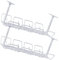Didiseaon 2Pcs Under Desk Cable Organizer Tray Durable Wire Storage Rack for Home Office Compact Design for Tidy Desk Cable Management Hooks for Additional Storage