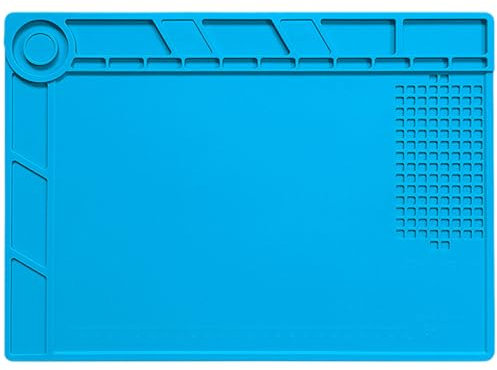 Mappe di saldatura da 14x10 pollici tappetino di saldatura in silicone antistatico con zone magnetiche, pad di banco da lavoro resistente al calore per elettronica, pistole di, stazion