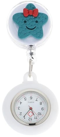 UKCOCO Montre Infirmière À Clip Rétractable Montre De Poche Quartz Compacte 3.74X1.69X0.39In Suspendue Pratique pour Médecins Personnel Soignant