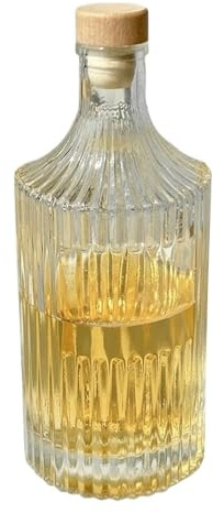 Decanter Barware Ribbed Glass Decanter with Wooden Lid Carafe for Wine Storage Bottle Wine Accessories(250ml)